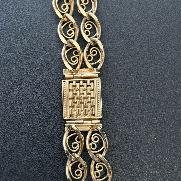 Vintage Gold Filagree chunky choker - Picture 7 of 9